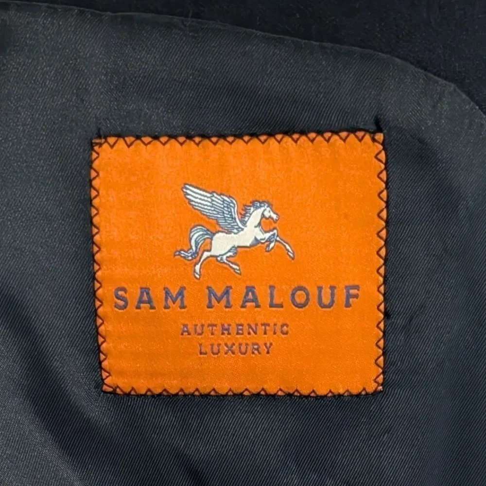Sam Malouf Authentic Luxury Navy Blue Wool Sport Coat Blazer - 41S